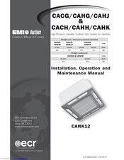 ECR International CACG Installation, Operation And Maintenance Manual