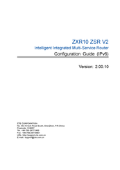 Zte ZXR10 ZSR Configuration Manual