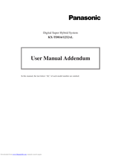 Panasonic KX-TD816/1232AL User Manual Addendum