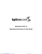 Splicecom PCS 10 Operating Instructions & User Manual