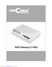 Concorde C-1020 User Manual