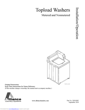 Alliance Laundry Systems TLW12C SVG Installation & Operation Manual