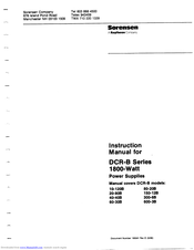 Sorensen 40-40b Instruction Manual