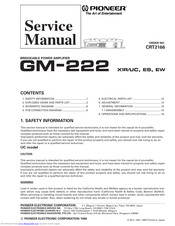 Pioneer GM-222 Service Manual