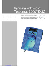Gebruder Heyl Analysentechnik Testomat 2000 DUO Operating Instructions Manual