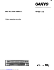 Sanyo VHR-450 Instruction Manual