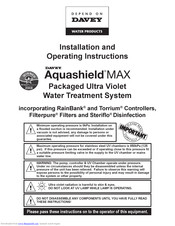 Davey Water Products aquashield MAX Installation And Operating Instructions Manual