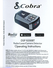 Cobra DSP 9200BT Operating Instructions Manual