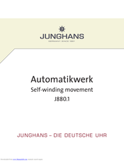 Junghans Meister J880.1 User Manual