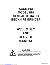 ACCU-Pro 670 Assembly And Service Manual