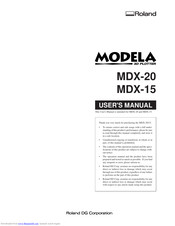 MODELA MDX-20 User Manual