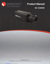 Genesis CCTV BC-540DNI Product Manual