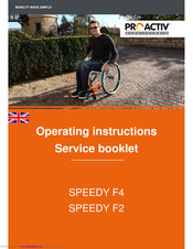 ProActiv SPEEDY F2 Operating Instructions Service Booklet