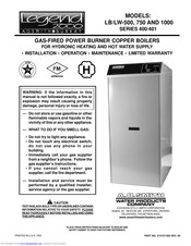 Legend LB 1000 Installation Operation & Maintenance