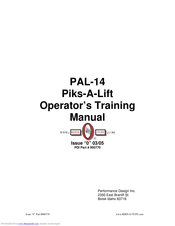Rhin-O-Tuff Onyx PAL-14 Piks-A-Lift Operator's Manual