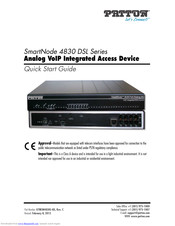 Patton SmartNode 4830 DSL Series Quick Start Manual
