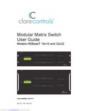 Clare Controls HDBaseT 16x16 User Manual