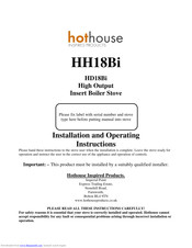 HotHouse HH18Bi Installation And Operating Instructions Manual