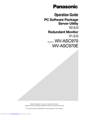 Panasonic WV-ASC970E Operation Manual