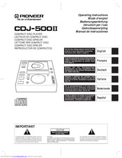 Pioneer CDJ-500II Operating Instructions Manual