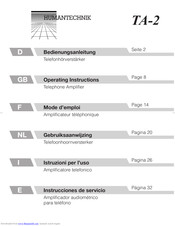 HumanTechnik TA-2 Operating Instructions Manual