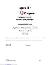 Compsee apex II Operating & Programming Manual