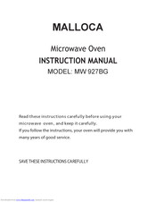 Malloca MW 927BG Instruction Manual