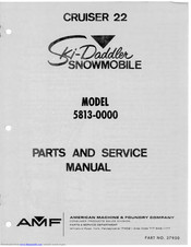 Ski-Daddler 5813-0000 Parts And Service Manual