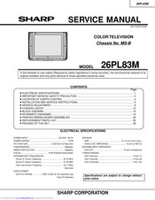 Sharp 26PL83M Service Manual