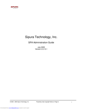 Sipura Technology Sipura SPA-2000 Administration Manual
