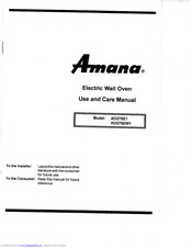 Amana AO27SEW1 Use And Care Manual