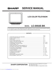 Sharp aquos LC-20S5E-BK Service Manual