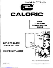 Caloric ETR666 Owners Manual To Use And Care