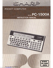 Sharp PC-1500A Instruction Manual