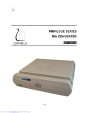 ORPHEUS PRIVILEGE SERIES User Manual