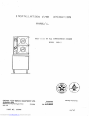 Crown Food Service Equipment GHD-2 Installation And Operation Manual