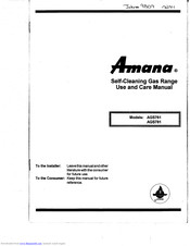Amana AGS761 Use And Care Manual