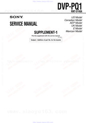 Sony DVP-PQ1 Marketing Service Manual