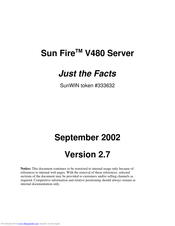 Sunfire V480 Administration Manual