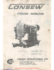 Consew 146RB -1A Operating	 Instruction