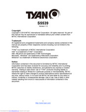 TYAN S5539 User Manual