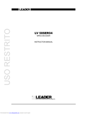 Leader LV 58SER04 Instruction Manua