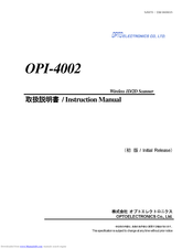 Optoelectronics OPI-4002 Instruction Manual