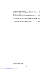 Zte BLADE A910 Quick Start Manual