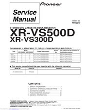 Pioneer XR-VS300D Service Manual