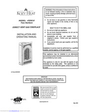 kozy heat Two Harbors Installation And Operating Manual