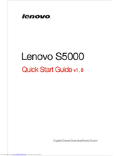 lenovo Lenovo S5000 Quick Start Manual