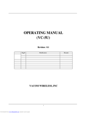 Vacom VC-5U Operating Manual