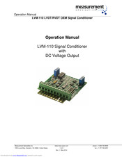 Measurement Computing LVM-110 Operation Manual