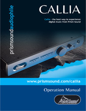 Prism Sound CALLIA Operation Manual